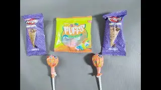 🍭Tingly Lollipop Unwrapping | Candy Crinkles Bliss | Choco Cone | Fluffy Puff Marshmallow ASMR🍬