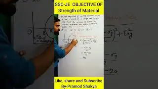 SSC JE Mechanical objective of Strength of Material #som #shorts #shortsvideo #sscje