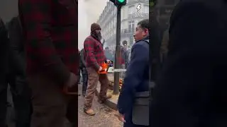 🪓 Il coupe un feu tricolore &agrave; la tron&ccedil;onneuse en pleine manif agricole 😳🔥 #sora2 #manifestation