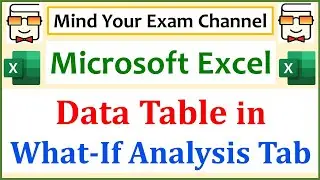 Data Table in What-If Analysis Tool in Microsoft Excel 2016 | Statistical Analysis using MS Excel