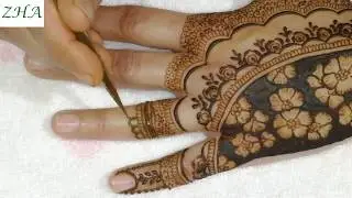 SIMPLE & EASY REVERSE / NEGATIVE SPACE MEHNDI DESIGN | FULL BACK HAND HENNA DESIGN