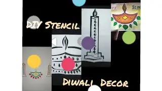 #DIY Candle and #Diya Stencil for #Diwalidecoration #DIYStencil #MyCrazyArt