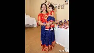 Old saree mom and daughter dress model