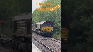 Class 66 66129 freight train battles the British summer time weather #trains #railway #freighttrain