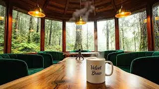 Rainy Night Coffee Shop Ambience 🌧️ Relaxing Jazz Music & Rain Sounds for Sleep, Study, Work