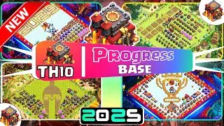 Popular TH10 PROGRESS BASE LINK 2025! New! Best TH10 Funny/Troll Base (Clash Guide)