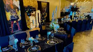 Paula&rsquo;s 50th Birthday Celebration black and gold upscale birthday