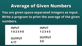 Python Program to Print the Average of Given Numbers | CCBP Assignment 20 Question Answer