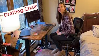 Heromate Ergonomic Drafting Chair Tall Office Stool Black