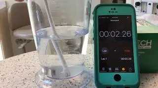 NuBird HVE LVE Timed water test to measure High volume capability of dental evacuators MPG4 2