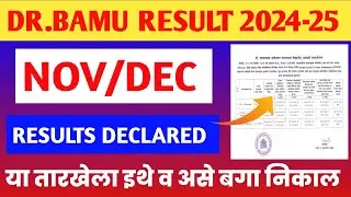 DR.BAMU RESULTS 2024-25 DECLARED 🔥 Bamu Exam Results Kaise Dekhe | #BAMU
