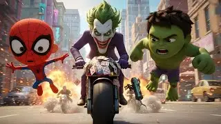 Spider-Man, Hulk, Epic Transformation Battle vs JOKER!