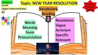 Lesson 1: Learn English Words | New Year Resolution | Onestop Academy English Vocabulary