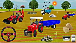 JCB // 2 MAHINDRA// TRACTOR TROLLEYUNLOADINGGANNAFROM DUMPER 3DGAM VIDEO PLAY#jcb