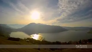 4K Lake Ägerisee, Zug SWITZERLAND アルプス山脈 dji airview