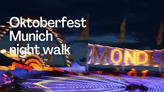 Night walk over Oktoberfest in Munich, the 