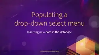 06 Inserting new data in the database ## 04 Populating a drop down select menu
