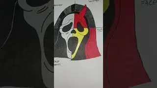 drawing ghostface in 4 different STYLES #shorts #scream #drawing #dbd #viral