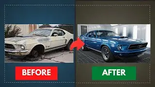 Ford Mustang Boss 429 1969 ASMR Car Restoration Full Rebuild of Grabber Blue  Abandoned to Factory