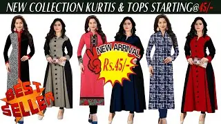 NEW COLLECTION KURTIS & TOPS STARTING@45/- / KK TEXTILE MILLS / ERODE
