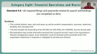 Organizational Standards Training Series: Part 4 - Operations and Accountability: Financial