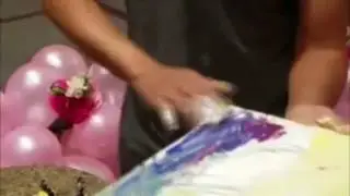 Actual Hand Painting show 5 paintings for 4 minutes using 4 colors
