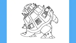 HOW TO DRAW BLASTOISE GIGANTAMAX FROM POK&Eacute;MON - HOW TO DRAW POK&Eacute;MON