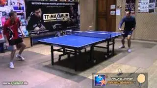 SPINLORD Sternenfall OX block and chop-block against topspin on SPINLORD Defender