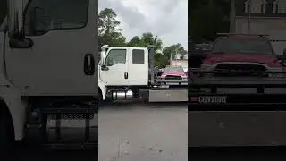 Flatbed rollback tow truck international MV century Miller bed for sale #davisautosales