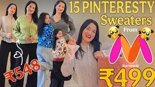 #myntrahaul *15 PINTERESTY FINDS* Best KOREAN Sweaters Haul ₹499 🔥😱 *MYNTRA WINTERWEARS HAUL* #haul 