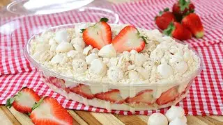 MERENGUE DE MORANGO NA TRAVESSA | Não vai leite condensado nem creme de leite