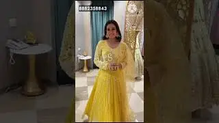 Yellow embroidery sequence work gown #yls #newcollection #gown