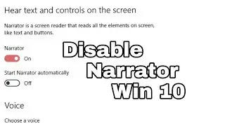 How to Disable Narrator Voice Windows 10