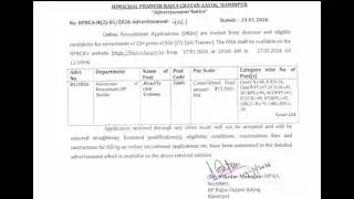 NEW ADVERTISEMENT NOTICE FROM HIMACHAL PRADESH RAJYA CHAYAN AAYOG POST CODE :- 26001 JOA(IT)