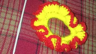 Crochet scrunchy🌺crosia rubber band /crochet and craft... #crochet #scrunchies #crosia_design 