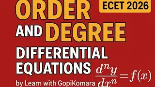 Order and degree of a Differential Equation #EngineeringMathematics #AP/TS ECET 