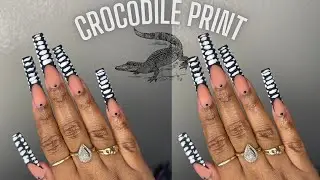 Femi Beauty Method | Crocodile Print French Tips Tutorial | Polygel Nails for Beginners
