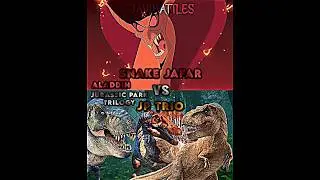 Snake Jafar Vs Jurassic Park Trio #wis #edit #disney #aladdin #jurassicpark #whoisstrongest #shorts
