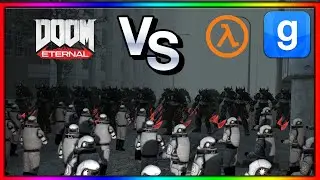 Doom Eternal Marauders SNPC's VS Combine Soldiers NPC  Fight Garry's Mod
