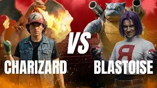 Charizard vs. Blastoise.