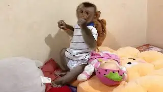 So Cute! Baby Jason With His Backpack Sit Moaning Wait For Milk