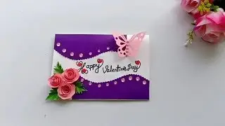 Beautiful Handmade Valentine's Day Card Idea / DIY Greeting Cards for Valentine's Day card.