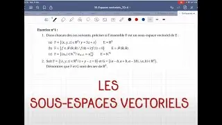 Correction TD15 exercice 1 : Sous espaces vectoriels