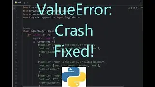 Python value error crash fixed!