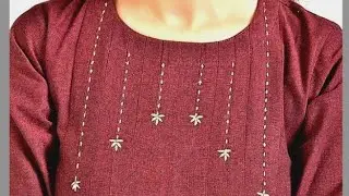 neck design kacha tanka hand embroidery गर्दन डिजाइन कच्चा टंका