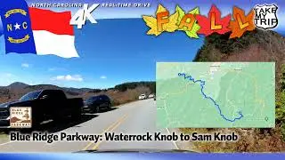 Stunning Fall Drive on Blue Ridge Parkway: Waterrock Knob to Sam Knob, near Asheville, Autumn in 4K