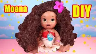 How To Make A Moana Baby Alive Doll - Art Doll Makeover PLUS DIY Rainbow Unicorn Miniature Room