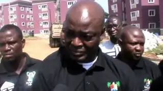 Mr Akinola Sagoe, Executive Secretary LMB grant press interview during project inspection tour...