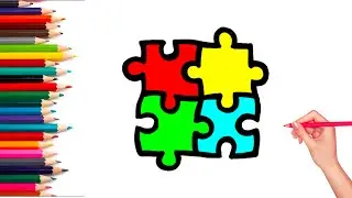How to draw puzzle easy drawing for k ids |  Painting, Coloring for Kids & Toddlers