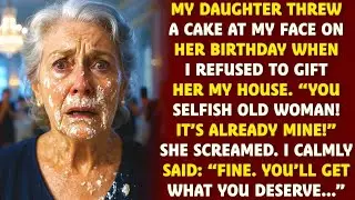 My daughter threw a cake at my face when i refused to gift her my house  ＂it’s already mine,＂ she sh